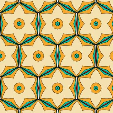Bright pattern in style of the fifties red, orange and neon Illustrazione stock