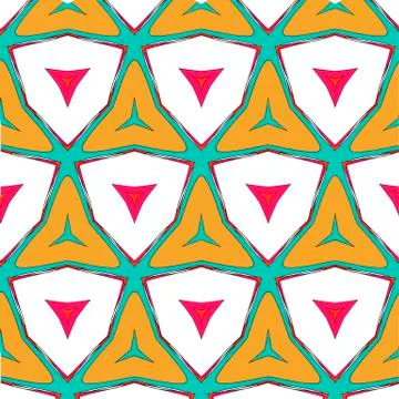 Bright pattern in style of the fifties red, orange and neon Illustrazione stock