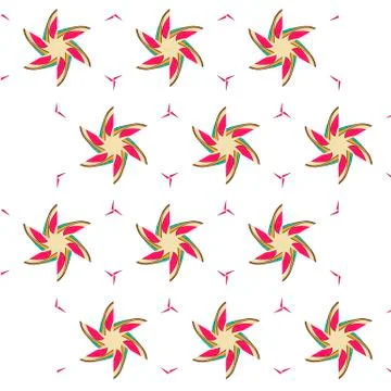 Bright pattern in style of the fifties red, orange and neon Illustrazione stock