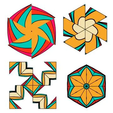 Bright pattern in style of the fifties red, orange and neon Illustrazione stock