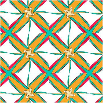 Bright pattern in style of the fifties red, orange and neon Illustrazione stock