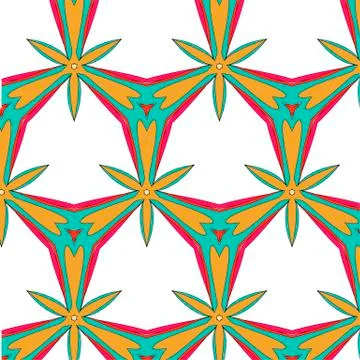 Bright pattern in style of the fifties red, orange and neon Illustrazione stock