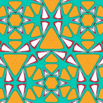 Bright pattern in style of the fifties red, orange and neon Illustrazione stock