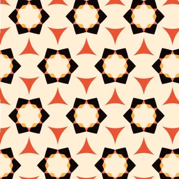 Bright pattern in style of the fifties red, orange and neon Stockillustratie