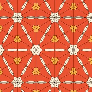 Bright pattern in style of the fifties red, orange and neon Stock-Illustration