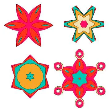 Bright pattern in style of the fifties red, orange and neon Illustrazione stock