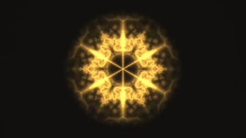 Bright patterns form a geometric shape in motion on dark Stock Footage 338293528