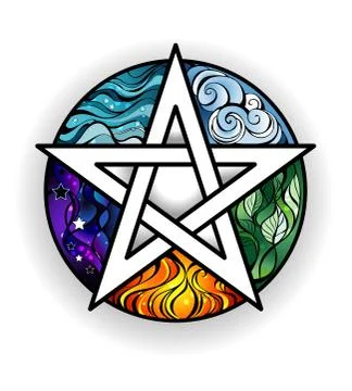 Bright pentagram Illustrazione stock