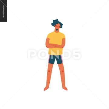 Bright people portraits - young man Stock Illustration