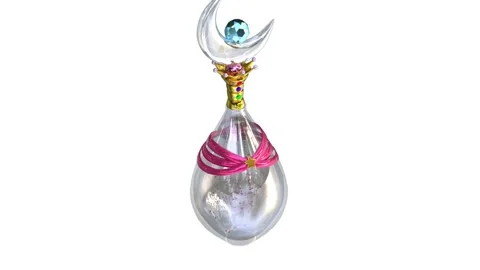 Bright perfume bottle on white background Stock-Footage 304080032