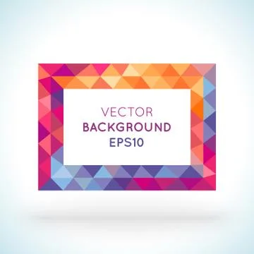 Bright picture rectangle frame in modern polygonal crystal style Stock Illustration