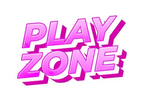 Bright pink 3d text saying play zone on white background Ilustración de archivo