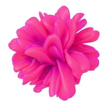 Bright pink abstract 3D flower isolated on clear white background. Stock Illustration