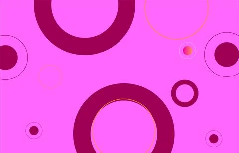 Bright Pink Abstract Circle Pattern With Bold Magenta Rings And Minimalist .. Illustrazione stock