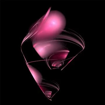 Bright pink abstract pattern on black, color digital graphics, background Stock Illustration