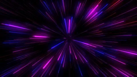 Bright Pink and Blue Neon lens flares, misty environment.Neon ultraviolet Lig Stock Illustration