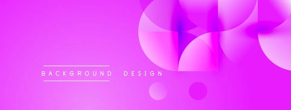 Bright pink background features overlapping circles, fluid shapes. Text reads Stockillustratie