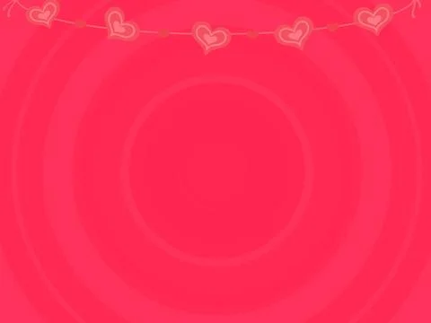 Bright Pink background with string of hearts across the top Stock Illustration