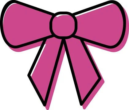 Bright pink bow flat design illustration Stock Illustration
