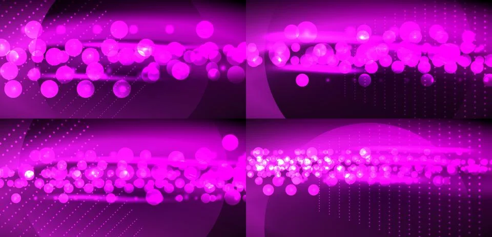Bright pink bubbles, lines create abstract background. Vivid colors, dynamic Stock Illustration