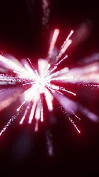 Bright pink explosive burst of glowing particles creating dynamic radiant str Stock Illustration