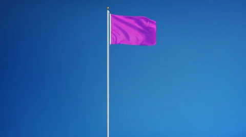 Bright pink flag in slow motion seamlessly looped with alpha Stock Footage 65515465