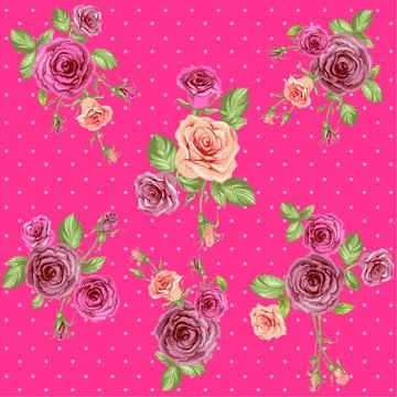 Bright pink floral pattern Illustrazione stock