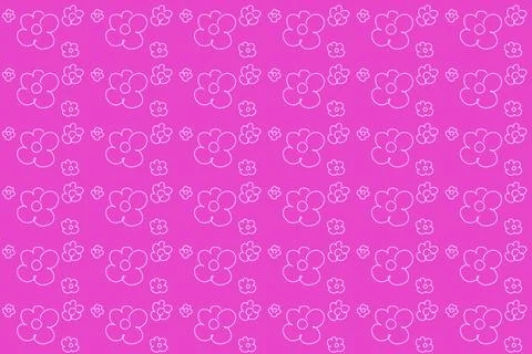 Bright Pink Flower Outline Pattern Stock Illustration
