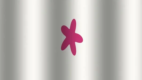 Bright pink flower shape on a shiny silver background 動画素材 338168889