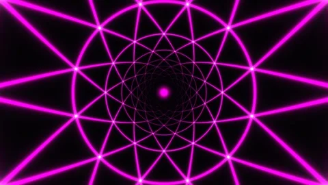 Bright pink geometric shapes form a pattern on a black Stock Footage 337967097