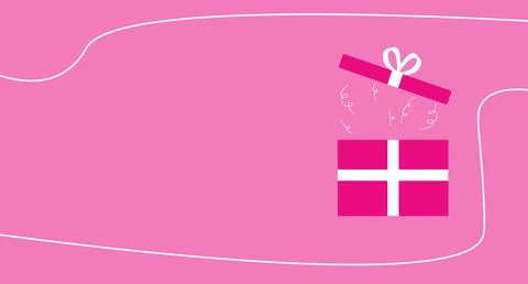 Bright pink gift box opening to reveal exciting surprise on a soft background Stock Illustration