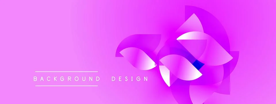 Bright pink gradient background features abstract floral design. Text reads Stock Illustration