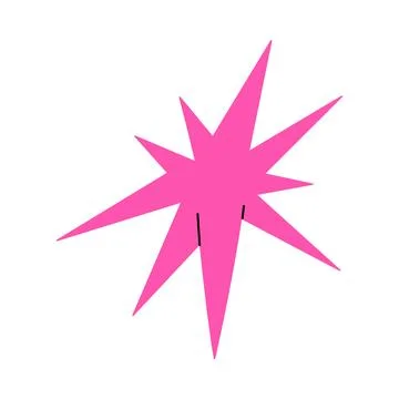 Bright Pink Isolated Starburst Shape Vector Stock Illustration