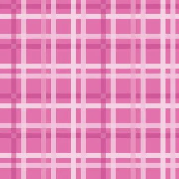 Bright Pink Plaid Seamless Pattern Background Print Stock Illustration