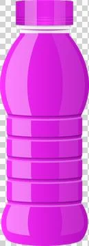 A bright pink plastic bottle with horizontal ribs on a black background. Th.. Stock Illustration