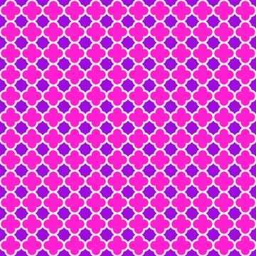 Bright Pink Purple Quatrefoil Pattern Seamless Stock Illustration