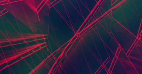 Bright pink rays of light flicker and move in 3D space Stock Footage 249743513