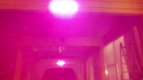 Bright Pink Shampoo Through Windshield During Car Wash Scene Stock-Footage 331840647