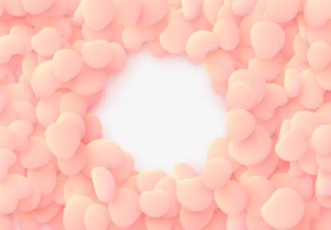 Bright pink soft background. Design elements of the liquid rounded plastic sh Stock Illustration
