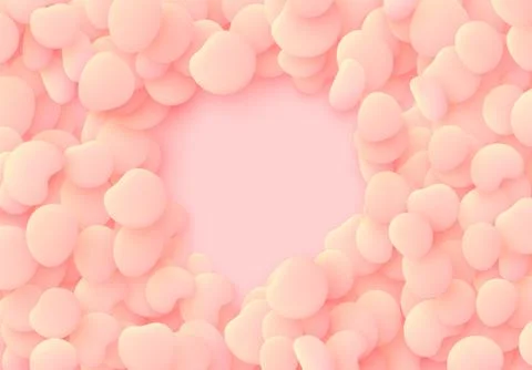 Bright pink soft background. Design elements of the liquid rounded plastic sh Stockillustratie