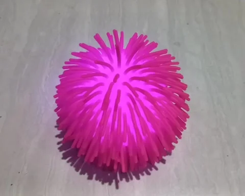 Bright Pink Spiky Ball Stock Footage 308263239
