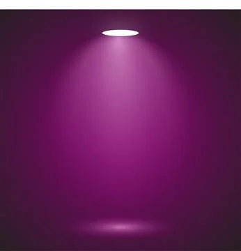 Bright pink spotlight shining down on a dark stage Stock Illustration