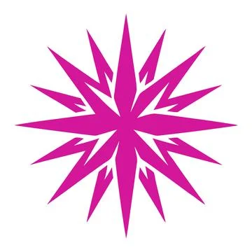 Bright pink starburst abstract vector shape Stock Illustration
