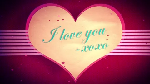 Bright Pink Texture with Floating I Love You Heart Symbol Motion Background Stock Footage 143124010
