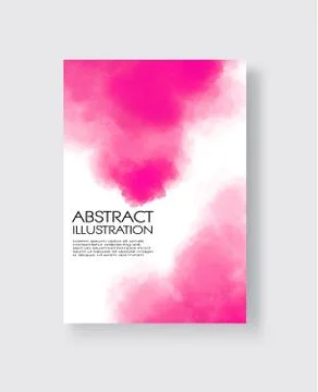 Bright pink textures, abstract hand painted watercolor banner. Stock Illustration