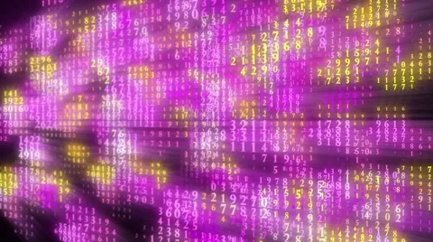 Bright Pink &amp; Yellow Numerical Data Particle Streams 2 Stock Footage 59986016