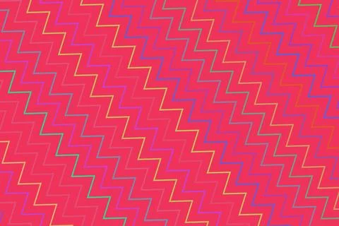 Bright pink zigzag pattern with colorful lines on background Иллюстрация