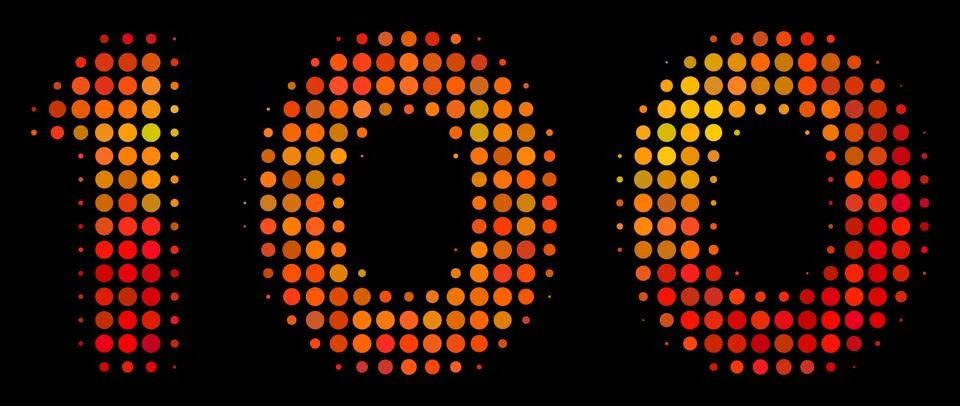 Bright Pixel 100 Text Icon Stock Illustration