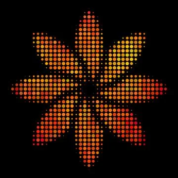 Bright Pixel Abstract Flower Icon Stock Illustration