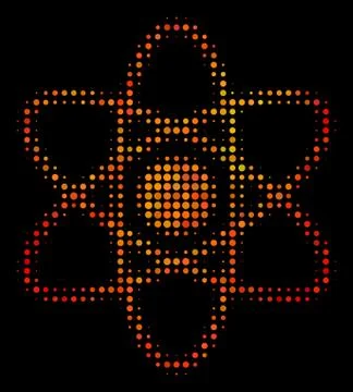 Bright Pixel Atom Icon Stock Illustration